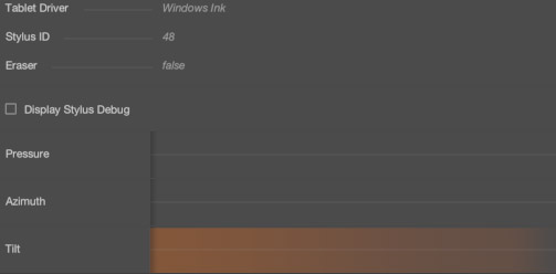 Stylus pressure info